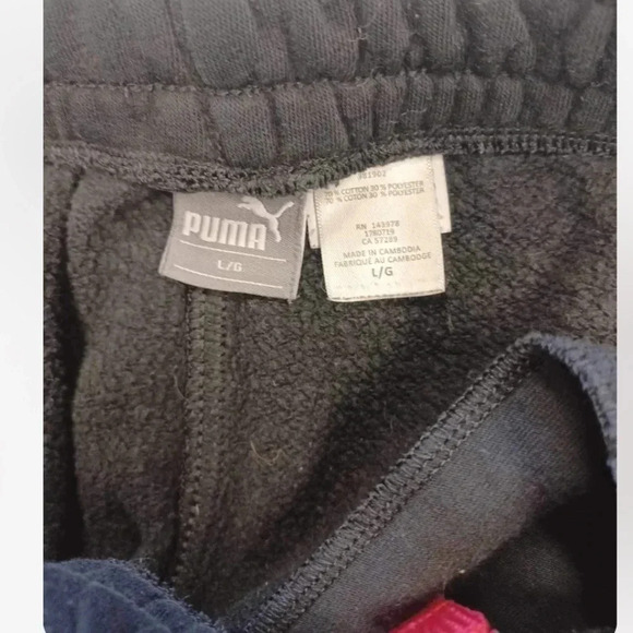 Puma Jogging Sweat Pants Black Size Large - Picture 7 of 8